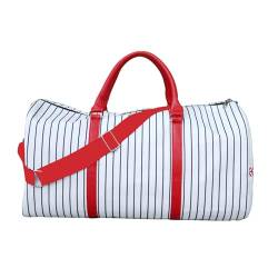 FNKDOR Sporttasche Damen Herren Unisex Leinwand Große Kapazität Baseball Rugby Handtasche Reisetasche (Red, One Size) von FNKDOR