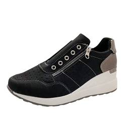 Flache Schuhe Sneakers atmungsaktive beiläufige Frauen-Mode Keils Schuhe Mesh Flat-Bottom Frauen Freizeitschuhe von FNKDOR