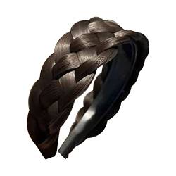 # Fünfsträngiger Zopf verbreiterter Haarreifenrand Handgemachter Fischgräten-Zopf-Reifen-Haarreifen mit hohem Schädeldruck (B, One Size) von FNKDOR
