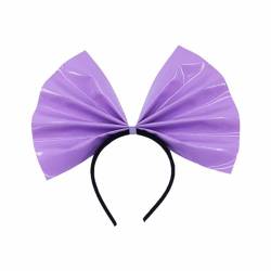 Karnevals Kostüm Accessoire Damen Stirnband, Modisch und Bequem, mit Großer Schleife, Schwarz-Stirnband (Purple, One Size) von FNKDOR