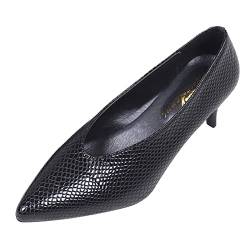 Pumps Damen Damen High Leisure Single Solid Slip-On Arbeitsschuhe Farbe Schuhe Toe Heels Schuhe Damenpumps (Black, 36) von FNKDOR