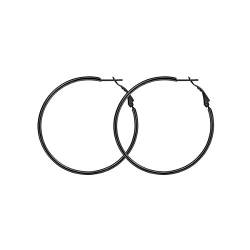 FOCALOOK 30mm Hoop Ohrringe Creolen Große Runde Kreis Ohrringe silberfarben Elegant Ohrschmuck für Frauen Mädchen Bürodamen von FOCALOOK