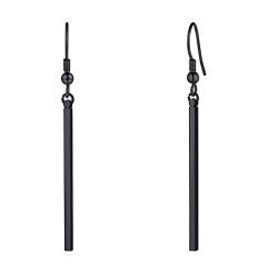 FOCALOOK Damen Mädchen Schmuck schwarz klassische Stäbchen baumeln Ohrringe einfach Geometrische Ohrhänger Accessoire für Valentinstag Jahrestag von FOCALOOK