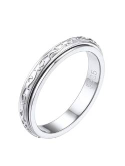 FOCALOOK Eheringe Silber Ringe 925 Frauen Keltischer Knoten Ring Schmal Spinner Ring Größe 64mm Fidget Ring Herren Partnerringe Stimmungsring Verlobungsring Stress Ring Keltischer Schmuck von FOCALOOK