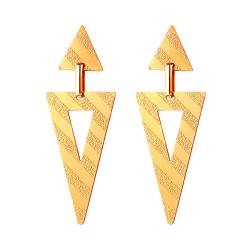 FOCALOOK Minimalism Geometrie Stil Rechteck Ohrringe 18k vergoldet Damen Baumeln Ohrringe Ohrstecker Ohrschmuck für Party Hochzeit Bürodamen von FOCALOOK