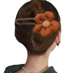 Plüsch Haarklammer - Plüsch Ente Bill Haarklammern - Haarschmuck für Frauen Clips, Vintage Plüsch Blume Haarspangen für Herbst und Winter Lear-au von FOCCAR