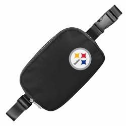 FOCO NFL Gameday On The Move Crossbody Gürteltasche – Offiziell lizenziert – Stadiongenehmigt – verstellbar & stilvoll (Pittsburgh Steelers – Schwarz) von FOCO