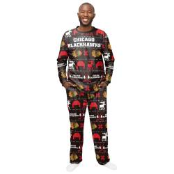 NHL Winter XMAS Pyjama Schlafanzug - Chicago Blackhawks von FOCO