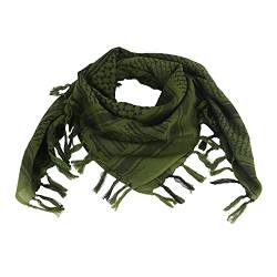 FOCUHUNTER Shemagh Schal Military Tactical Desert Keffiyeh Schal Head Neck Schal Baumwolle 43x43 Zoll Bunte arabische Schals Wrap mit Quaste für Männer & Frauen (Grün) von FOCUHUNTER