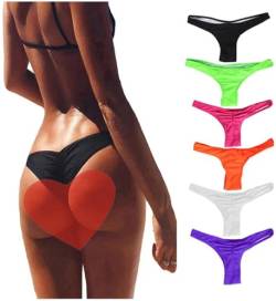 FOCUSSEXY Damen Hot Summer Brazilian Beachwear Bikini Bottom Tanga Bademode, schwarz, Large von FOCUSSEXY