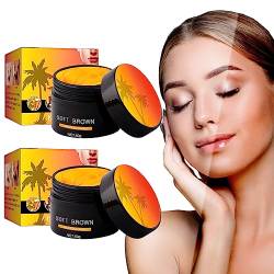 Brown Tanning Cream, Sunbed Tanning Accelerator, Intensive Tanning Luxe Gel, Effective in Sun Loungers & Outdoor Sun, Achieve Natural Tan (2pc-50g) von FOCUSUN