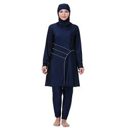 FOKULUNDA Muslimischer Burkini-Badeanzug in Übergröße, bescheidene Badebekleidung, islamisches Full Cover Hijab Top, Schwimmhose, Set (7XL, F7) von FOKULUNDA