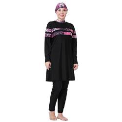 FOKULUNDA Muslimischer Burkini-Badeanzug in Übergröße, bescheidene Badebekleidung, islamisches Full Cover Hijab Top, Schwimmhose, Set (8XL, F5) von FOKULUNDA