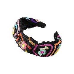 Blumen Bandana Stirnband Turbane Für Frauen Vielseitiger Turban Ethno Kopfwickel Vintage Stirnband Country Gehäkeltes Haarband von FOLODA