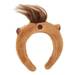 Capybara Haarschmuck, Haarschmuck, Cartoon-Kopfschmuck, Y2K-Haarband, Plüschmaterial, für Mädchen und Damen, ästhetischer Haarreif von FOLODA