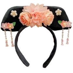 Chinesische Qitou-Stirnbänder, Bühnenprinzessin-Kopfbedeckung, Haarbänder, Konkubinen, Kopfschmuck, Haarreif, auffälliger Blume, Kopfschmuck, traditioneller chinesischer Kopfschmuck von FOLODA