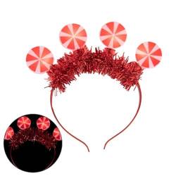 FOLODA Coole Lametta Stirnband Für Weihnachten Birne Headwear LED Haar Hoop Für Halloween Weihnachten Kopfschmuck Party Liefert Weihnachten Stirnbänder Für Kinder von FOLODA