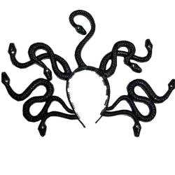 FOLODA Medusas Schlange Kostüm Stirnband Medusas Kopfbedeckung Halloween Cosplay Party Supplies Haarband Kostüm Requisiten Medusas Schlange Stirnband von FOLODA