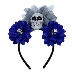 Zartes Künstliches Blumen Und Totenkopf Haarband Dünnes Seitliches Haarband Künstliches Blumen Haarband Für Mädchen Halloween Haarband Bunte Für Hochzeitsmädchen Für Mädchen Die von FOLODA