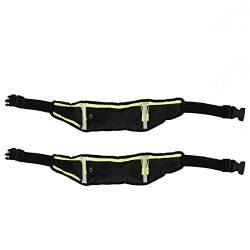 FOLOSAFENAR Hüfttasche, reflektierender Streifen, atmungsaktiv, 2-teilige Hüfttasche, Separate Taschen für Sport(Schwarz) von FOLOSAFENAR