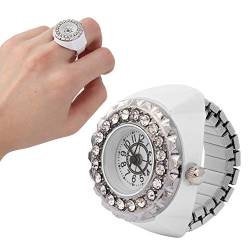 FOLOSAFENAR Quarz-Fingerringuhr, Elegante Design-Fingerringuhr für Schöne Frauen (Weiß) von FOLOSAFENAR