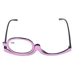 Kosmetikbrille, Herunterklappbare Vergrößerungs-Make-up-Brille, Flexibel, Hautfreundlich, mit Etui für Damen (+3.50) von FOLOSAFENAR