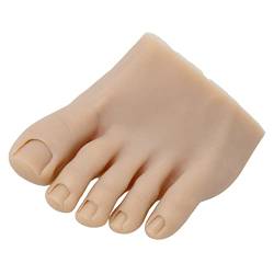 Tattoo-Übungsfußmodell, tragbares Nagelkunst-Fußmodell, waschbar, dunkle Hautfarbe, elastisch, für Anfänger für den Nagelstudio(Links) von FOLOSAFENAR