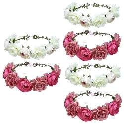 6 Stück Rosen-Stirnband Rosendekor Hochzeits-Kopfbedeckung Für Die Braut Haarschmuck Für Mädchen Haarprodukte Reise-Blumenklammern Kopfbedeckung Für Frauen Urlaubsbedarf von FOMIYES
