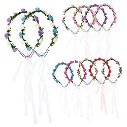 FOMIYES 15 Stücke Kopfschmuck Kopfschmuck Rosenkranz Stirnbänder Für Winter Künstliche Kranz Winter Stirnband Blumenmädchen Stirnband Hochzeit Floral Stirnband Rose Blumenkronen von FOMIYES