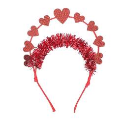 FOMIYES 1stk Valentinstag Stirnband Herz Stirnband Amor Roter Kopf Bopper Glitzer-herz-stirnband Feiertags Stirnbänder Für Frauen Rotes Herz-stirnband Leiner Einfach Liebhaber Latte-kunst von FOMIYES