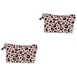 FOMIYES 2 STK Cartoon-kulturbeutel Kosmetik-Organizer Leopard Make-up-Organizer Reiseaccessoires Für Damen Reise-Kosmetiktasche Make-up-etui Reisetasche Aufbewahrungstasche Drucken Reisen von FOMIYES