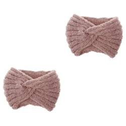 FOMIYES 2 Stück Haar-Accessoires Für Frauen Schleifen-Stirnbänder Für Frauen Haar-Accessoire Für Mädchen Woll-Häkel-Kopfwärmer Elastischer Gestrickter Kopfwickel Häkel-Ohrwärmer von FOMIYES