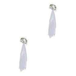 FOMIYES 2 Stück Weiße Brautkleider Für Die Braut Weiße Stirnbänder Braut-Stirnband Blumenkronen Für Frauen Weißes Blumen-Stirnband Blumenmädchen-Haar-Accessoire von FOMIYES