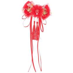 FOMIYES 2024 Chinesisches Neujahr Haarnadel Mit Quasten Jahr Des Drachen Haarspange Rote Qipao Traditionelle Haarspangen Für Frühlingsfest Baby Mädchen Haarschmuck von FOMIYES