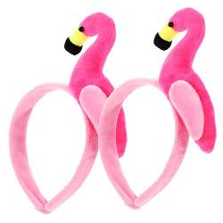 FOMIYES 2st Flamingo-stirnband Kleine Weihnachtsmützen Zum Basteln Kawaii Haarreifen Lustiges Haarband Tierische Stirnbänder Damen-stirnband Flamingo-zubehör Kunststoff Strand Kind Hawaii von FOMIYES