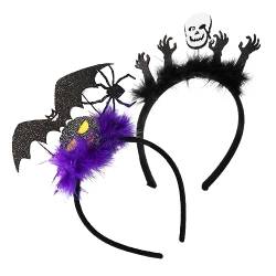 FOMIYES 2st Halloween-kopfbedeckung Für Erwachsene Halloween-kopfschmuck Halloween-kostüm-stirnband Halloween-haarschmuck Halloween-party-stirnband Haarband Schwarzes Cosplay Geist Gefühlt von FOMIYES