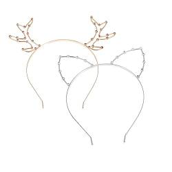 FOMIYES 2st Weihnachtsstirnband Weihnachtsstirnbänder Weihnachten Rentier Stirnband Frauen Elchhaarband Rentier Kostüm Kopfschmuck Elch-stirnband Geweih Umweltschutz-acrylbohrer Glöckchen von FOMIYES
