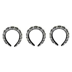 FOMIYES 3 Stk Stirnband Mit Kristallperlen Barocker Haarreif Braut Haarband Breites, Gepolstertes Stirnband Barockes Stirnband Hochzeit Brautkopfschmuck Mosaik- Damen Goldener Samt von FOMIYES