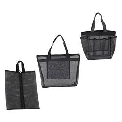 FOMIYES 3st Bad Sauna Netztasche Mesh-markttasche Große Kulturbeutel Für Damen Handtaschen Für Damen Netztasche Für Strandspielzeug Reise-Kosmetiktasche Bilden Polyester Suite Fräulein von FOMIYES