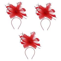 FOMIYES 3st Kopfschmuck Aus Federnetz Haarspange Für Frauen -tee-party-hut -fascinator-stirnband Fascinator Mit Schleier Hut Stirnband Haarschmuck Damen Partyhut Jahrgang von FOMIYES