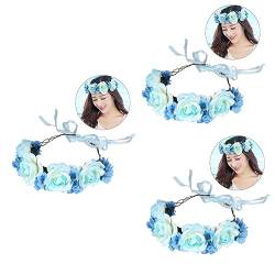 FOMIYES 3st Kopfschmuck Blumenhaarbänder Für Die Hochzeit Blumenkranz Stirnband Hochzeitsblumen Braut Krone von FOMIYES