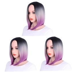 FOMIYES 3st Perücken Bob-perücke Frauen Bob Perücke Bob-haar Mit Farbverlauf Damen Kopfbedeckung Gradient von FOMIYES