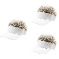 FOMIYES 3st Toupet Perücke Hut Perücke Spitzte Neuheit Baseballmütze Damen Perücken Sonnenblende Lustige Golfmützen Stachelhaarperücke Mit Haaren Cosplay Mann Eltern-kind-hut von FOMIYES