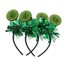 FOMIYES 4 Stück Kiwi-stirnband Essen Luau-stirnband Mit Tropischen Früchten Glitzer-quastenkopf-bopper St Patrick Haarreifen Obst-party-stirnband Kiwi-tiara Damen Grüßer Blitz Quasten Kopf von FOMIYES