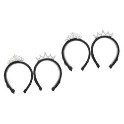 FOMIYES 4 Stück Perücke Stirnband Haarschmuck für Mädchen Perückenkappen für Damen Fotogeschenke Kristallkrone Stirnband für Bühnenauftritte Gastgeschenke Strümpfe Requisiten Partybedarf von FOMIYES