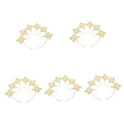 FOMIYES 5 Stk Halo-stirnband Unserer Lieben Frau Kopfschmuck Gold Perle Haarreifen Make-up-haarband Griechische Göttin Kopfschmuck Hexenkopfschmuck Spitze Eisen Laufsteg Fräulein Das Gold von FOMIYES