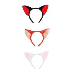 FOMIYES 6 Stk Fuchsohren Stirnband Urlaub Mädchen Stirnband Cosplay-haarreifen Tierohren Stirnband Cosplay Fuchsohren Haarband Weihnachtsfrauen-stirnband Stoff Wolfsohren Bilden Fräulein von FOMIYES