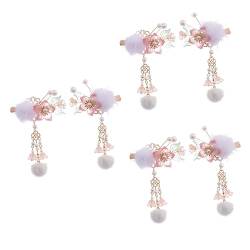 FOMIYES 6 Stk Plüschkantenclip Haarspangen Für Damen Blumenhaarspangen Für Frauen Haarschmuck Für Damen Haarspange Plüsch Haarnadel Blumenkopfschmuck Haarnadel Fräulein Perle von FOMIYES