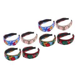 FOMIYES 8 Stk Besticktes Geknotetes Stirnband Perlenstirnbänder Bandana Für Frauen Stretch-stirnbänder Für Frauen Stickerei Stirnband Kopfschmuck Haar Fräulein Stoff Turbine von FOMIYES