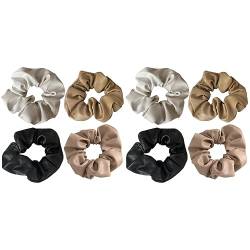 FOMIYES 8 Stk Dickdarm-scrunchie Aus Leder Heiße Walzen Hitzelose Locken Haargummis Für Mädchen Lockenwickler Haargummi Für Mädchen Haarschmuck Halter Herbst Und Winter Fräulein Stoff von FOMIYES